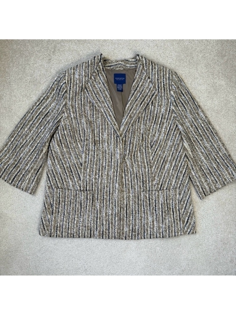 Doncaster Blazer Single Breasted Cotton Blend Pockets Toggle Buttons Size 16W